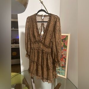 Leopard Print Ruffle Dress